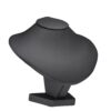 Custom leatherette necklace display stand, medium narrow 4-inch profile in black, ideal for jewelry retail boutique and trade show presentations