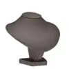 Custom leatherette necklace display stand, medium narrow 4-inch profile in black, ideal for jewelry retail boutique and trade show presentations