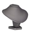 Custom leatherette necklace display stand, medium narrow 4-inch profile in black, ideal for jewelry retail boutique and trade show presentations
