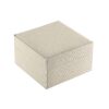 Linen weave pillow box with custom logo branding, premium jewelry display packaging for brands and retailers