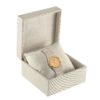 Linen weave pillow box with custom logo branding, premium jewelry display packaging for brands and retailers