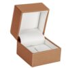 Luxury Leather Ring Clip Box – Custom OEM Jewelry Packaging Black luxury leather ring clip box with embossed logo and velvet interior for high-end jewelry retail packaging