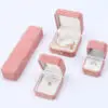 Octagon velvet jewelry boxes for necklaces and pendants with custom logo branding and soft interior lining