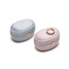 Oval Velvet Ring Box for Double Rings | Custom Wholesale Jewelry Packaging Oval velvet ring box with double ring compartments, custom logo printing, wholesale jewelry packaging