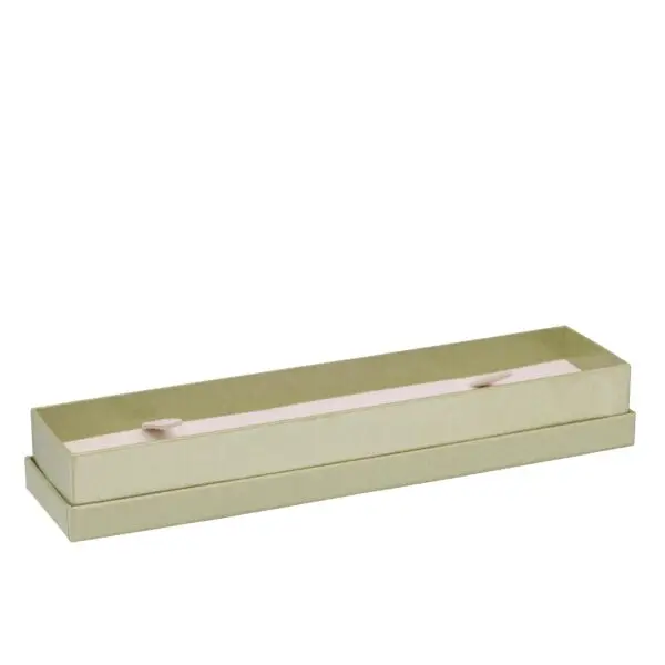 Recycled cardboard bracelet box with glossy insert interior and custom branding options