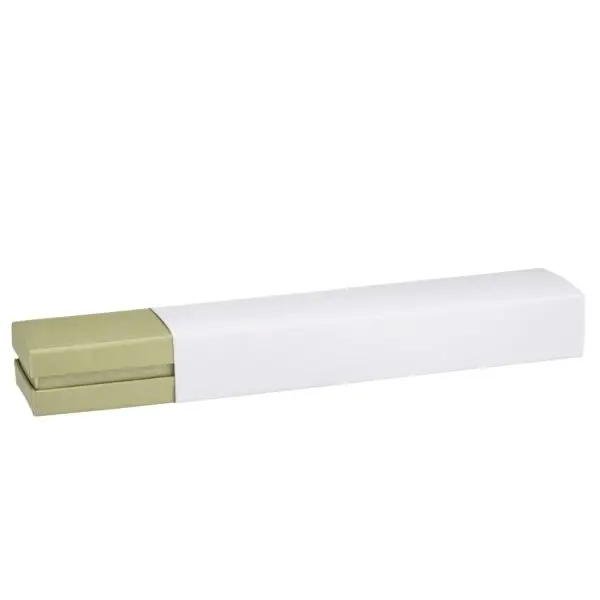 Recycled cardboard bracelet box with glossy insert interior and custom branding options