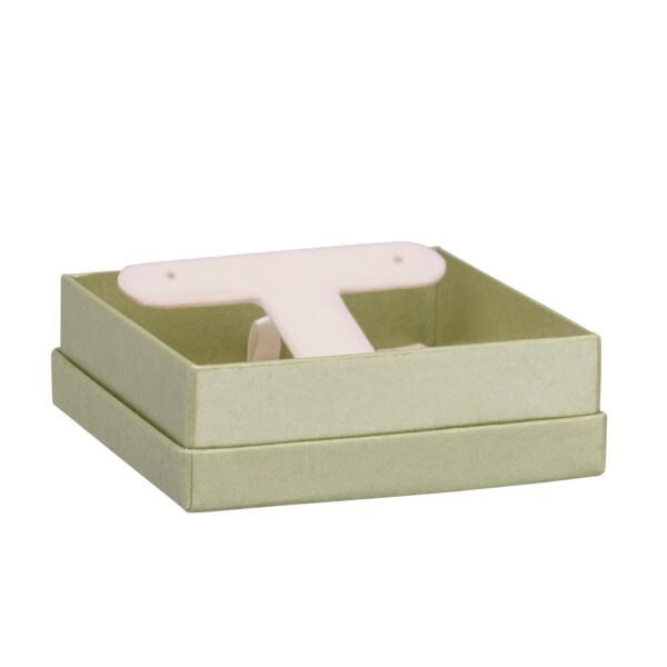 Recycled cardboard jewelry box with glossy insert, custom rigid packaging for jewelry brands and retail