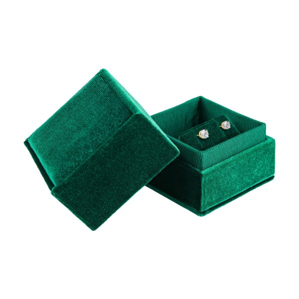 Ribbed Velvet Earring Box - Custom Jewelry Packaging for Brands Luxury ribbed velvet earring box with custom branding, ideal for jewelry brands and retailers
