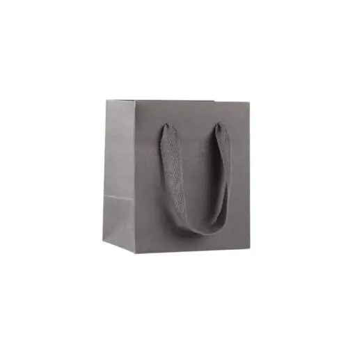 Mini ribbon handle gift bag in various custom colors and materials for jewelry retail packaging