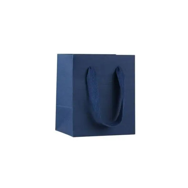 Mini Ribbon Handle Gift Bag – Custom Jewelry Pouches with Fabric Handles Mini ribbon handle gift bag in various custom colors and materials for jewelry retail packaging