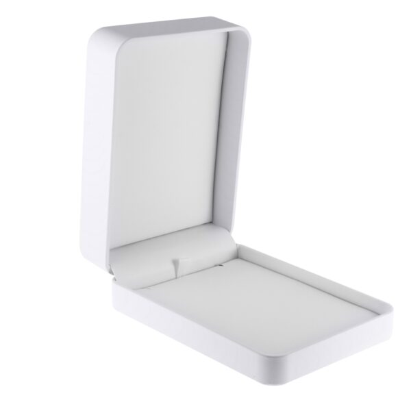 Soft Leatherette Pendant & Necklace Bar Box – Custom Jewelry Packaging Soft leatherette pendant and necklace box with custom embossed logo, luxury jewelry packaging for brands
