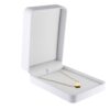 Soft Leatherette Pendant & Necklace Bar Box – Custom Jewelry Packaging Soft leatherette pendant and necklace box with custom embossed logo, luxury jewelry packaging for brands