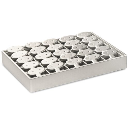 Linea Stackable Earring T-Bar Display Tray – Large Capacity Linea stackable earring T-bar display tray with 25 positions for retail jewelry merchandising and boutique displays