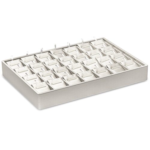 Linea Stackable 28-Pad Large Jewelry Display Tray – Pendant & Earring Organizer Linea stackable 28-pad large jewelry display tray with pendant and earring organizer pads