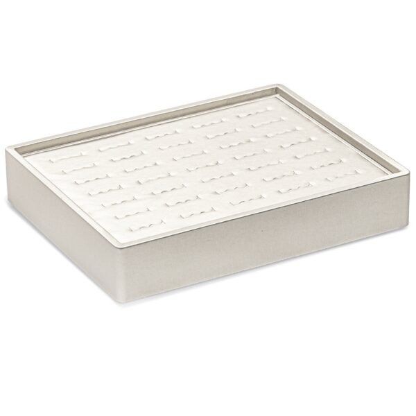 Stackable Ring Display Tray with Foam Slots — Small 35-Ring Holder Stackable foam ring display tray with 35 jewelry slots for retail stores and e-commerce packaging