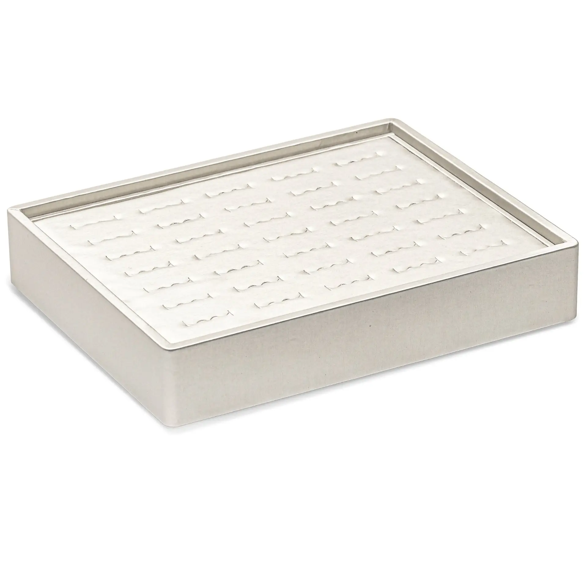 Stackable foam ring display tray with 35 jewelry slots for retail stores and e-commerce packaging