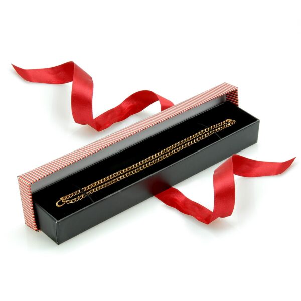 Striped Bow Bracelet Packaging Box – Custom Print & OEM Ready Custom striped bow bracelet box with premium rigid construction, customizable inserts, and full-color print branding options