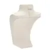Large premium suede necklace display stand with custom height, color, and logo branding options for jewelry retail