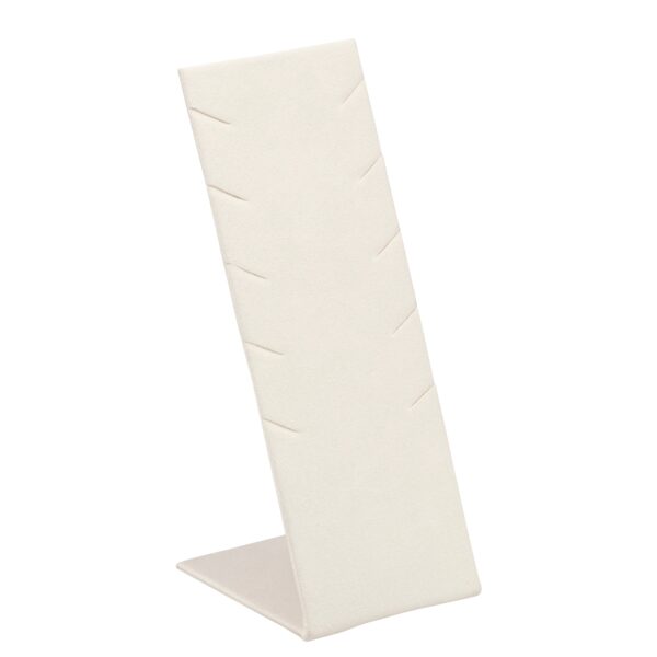 Custom suede 5-pendant narrow display stand with velvet lining, ideal for jewelry boutique and retail presentation